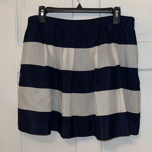 J. Crew Navy and Cream Striped Mini Skirt